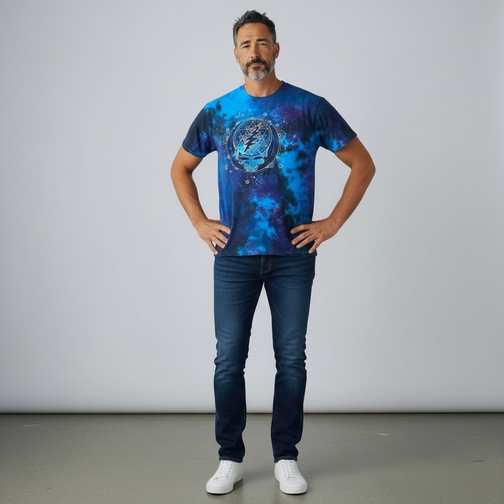 Grateful Dead Mystical Stealie Blue Tie Dye T-Shirt - XL - Picture 8 of 8